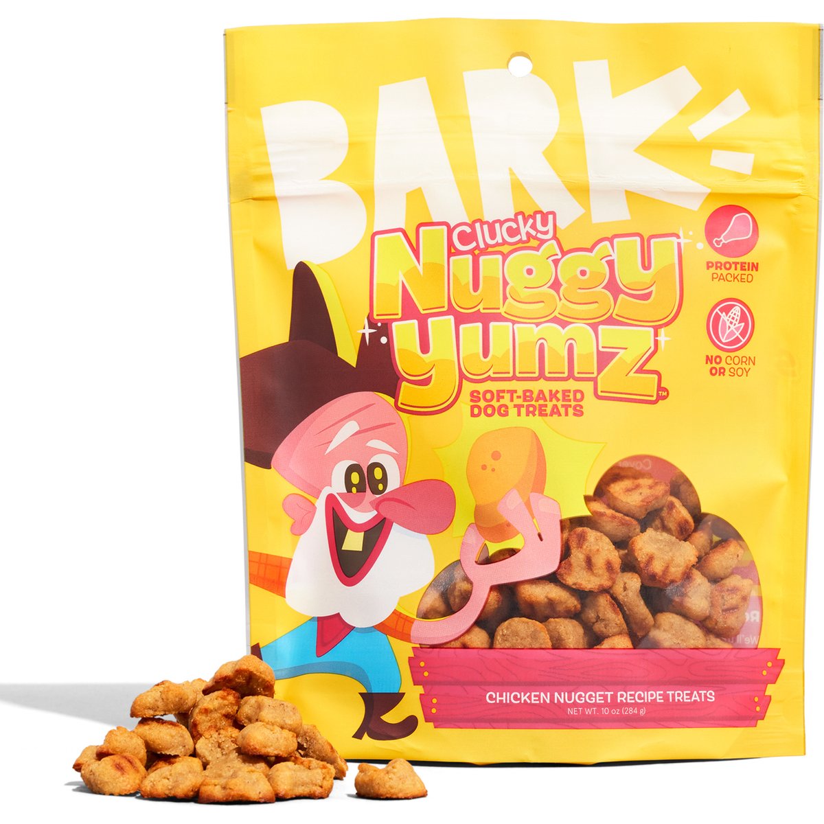 BARK Clucky Nuggy Yumz Chicken Nugget Recipe Soft Baked Dog Treats, 10-oz bag