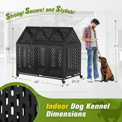 Show full view: Coziwow Furniture Style Heavy Duty Dog Crate, Brown, Large slide 2 of 8