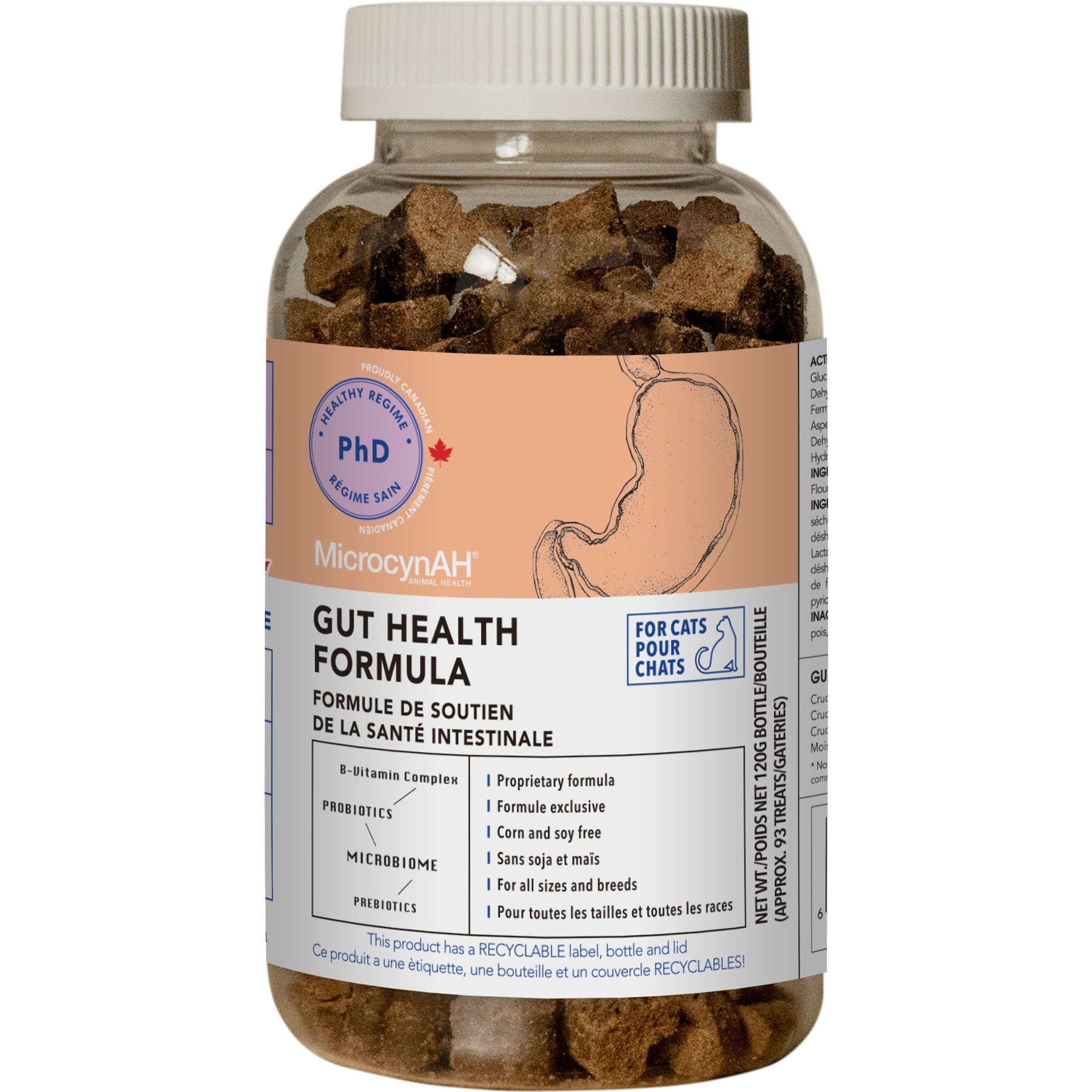 MicraVet Gut Health Soft Chew Digestive Aid Supplements for Cats, 90 count