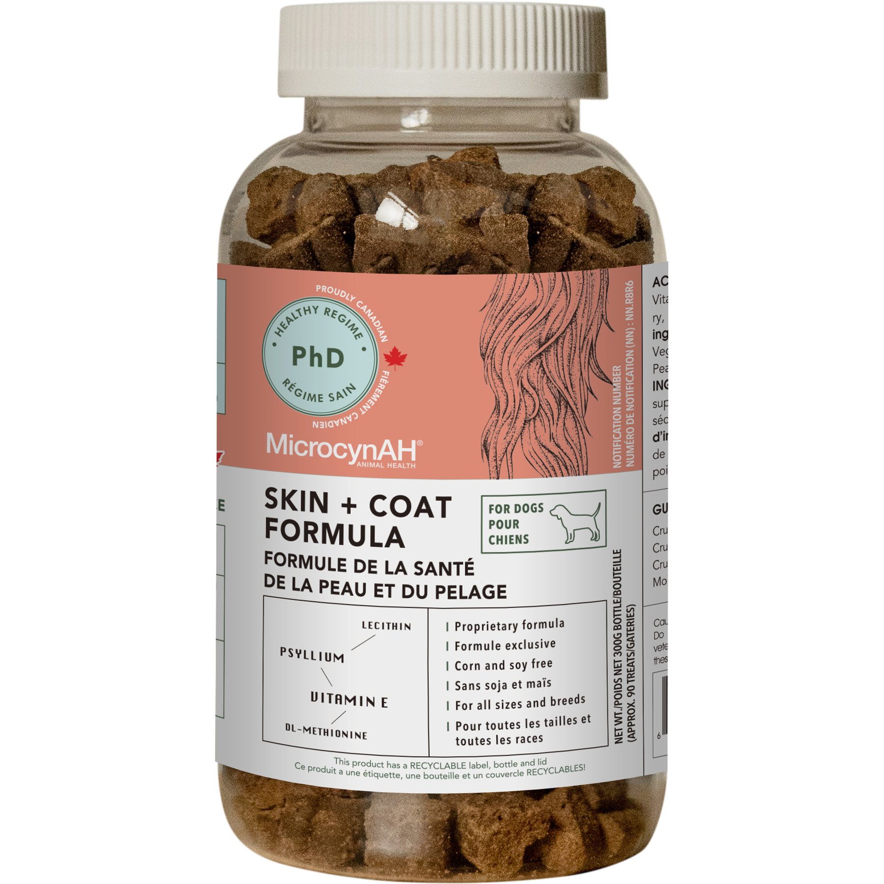 MicraVet Skin + Coat Health Soft Chew Supplements for Dogs, 90 count