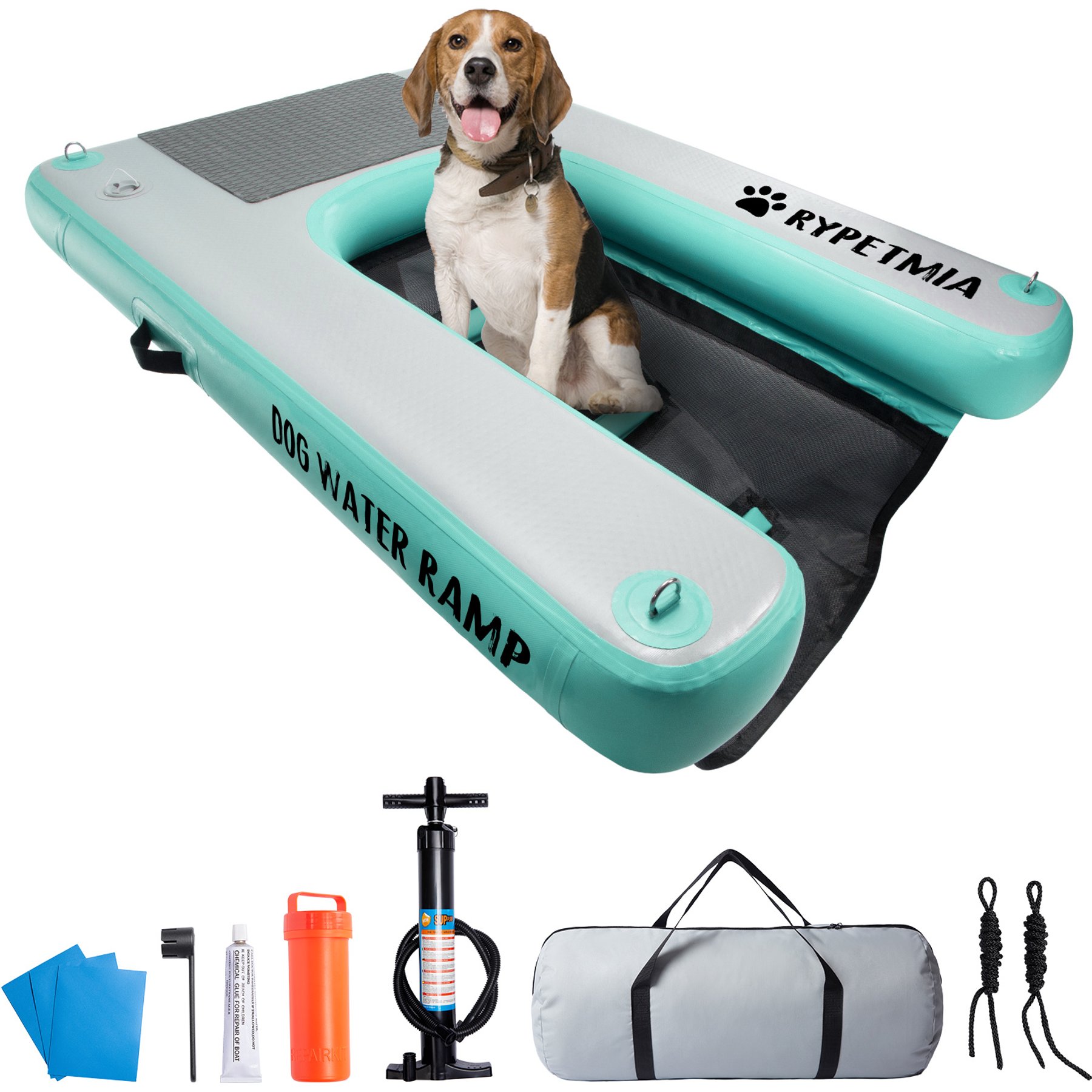 RYPetmia Single-Layer Inflatable Dog Climbing Ladder, Green