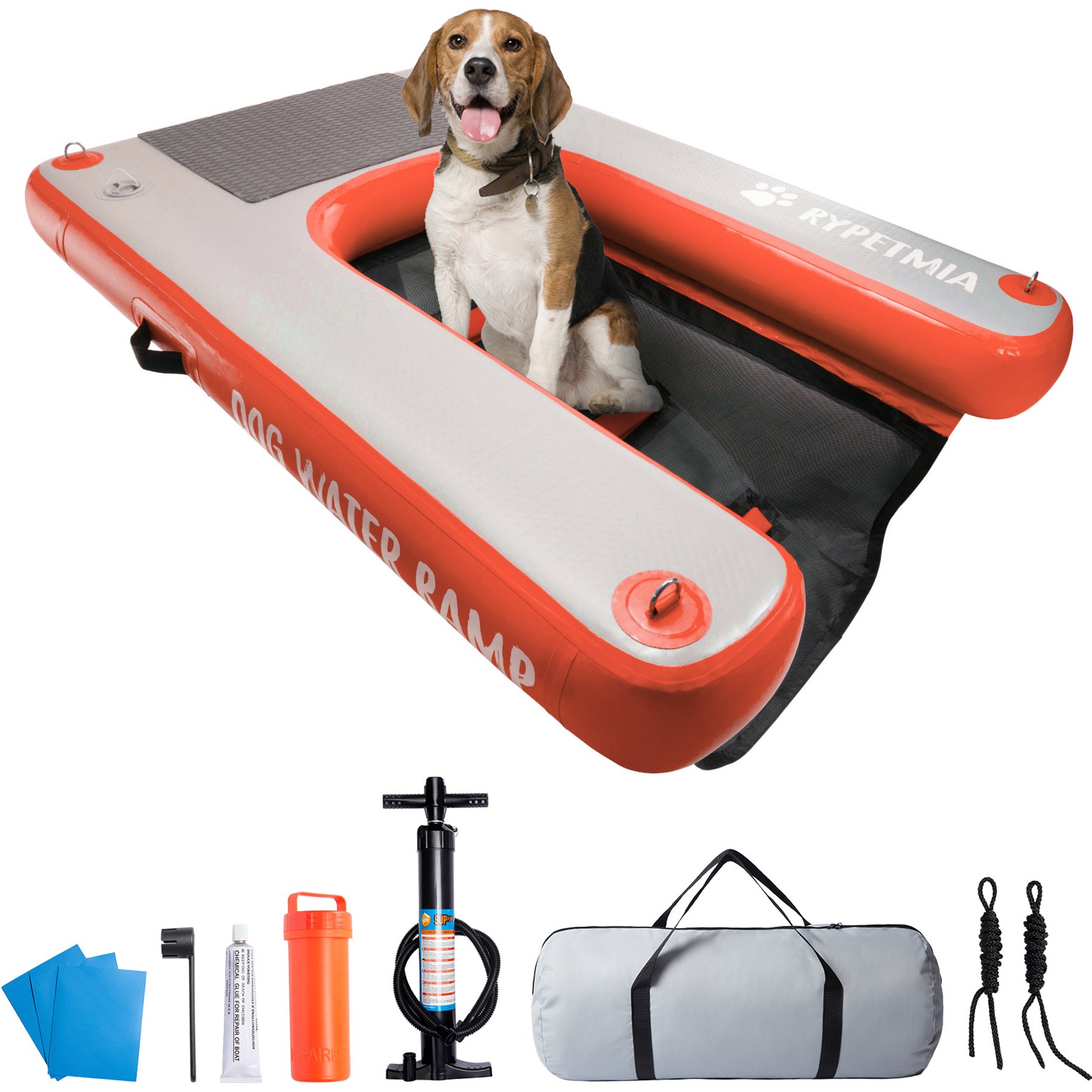 RYPetmia Single-Layer Inflatable Dog Climbing Ladder, Orange