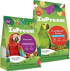 ZuPreem FruitBlend with Natural Fruit Flavors Daily + Pure Fun Large Bird Dry Food