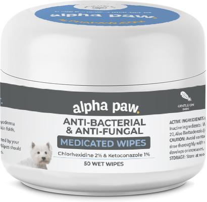 Show full view: Alpha Paw Antibacterial & Antifungal Medicated Shampoo, 16-oz bottle + Antibacterial & Antifungal Medicated Dog & Cat Wipes, 50 count slide 6 of 9