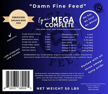 Show full view: Circle 5 Feeds EquiMega Complete Horse Feed, 50-lb bag slide 3 of 4