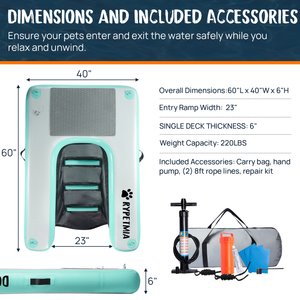 RYPetmia Single-Layer Inflatable Dog Climbing Ladder, Green