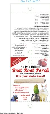 Show full view: Polly's Pet Products Beet Root Bird Perch, Medium slide 8 of 9