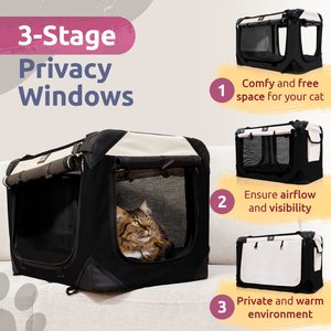 PetLuv Premium Soft-Sided Cat & Dog Carrier, Black, Large