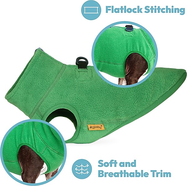 Show full view: Gooby Half Zip Up Fleece Dog Vest, Sand, Medium slide 2 of 5