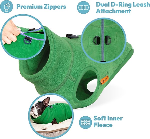 Show full view: Gooby Half Zip Up Fleece Dog Vest, Sand, Medium slide 3 of 5