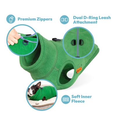 Show full view: Gooby Half Zip Up Fleece Dog Vest, Pink, Medium slide 4 of 7