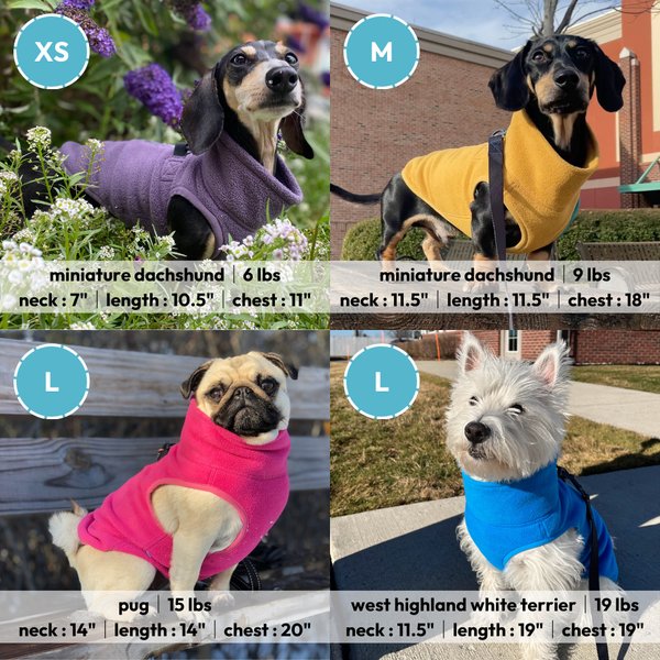 Show full view: Gooby Half Zip Up Fleece Dog Vest, Sand, Medium slide 5 of 5