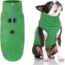 Gooby Half Zip Up Fleece Dog Vest, Green, Medium