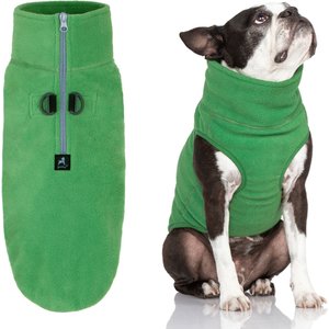 Gooby Half Zip Up Fleece Dog Vest, Green, X-Large