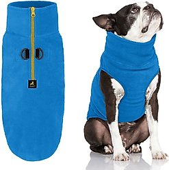 Gooby Half Zip Up Fleece Dog Vest, Blue, Large
