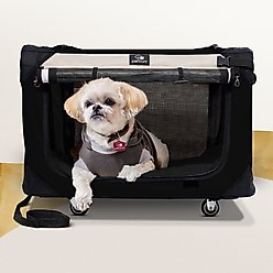 PetLuv Premium Rolling Soft-Sided Cat & Dog Carrier on Wheels, Black, Large