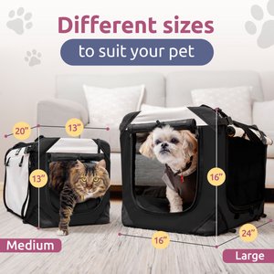 PetLuv Premium Soft-Sided Cat & Dog Carrier, Black, Large