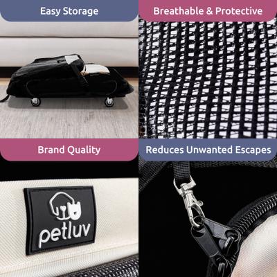 Show full view: PetLuv Premium Rolling Soft-Sided Cat & Dog Carrier on Wheels, Black, Large slide 6 of 11