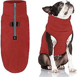 Gooby Half Zip Up Fleece Dog Vest, Burgundy, Medium