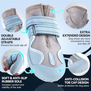 Furmate All-Weather Dog Boots, Blue, 4 count, 11 to 23-lbs