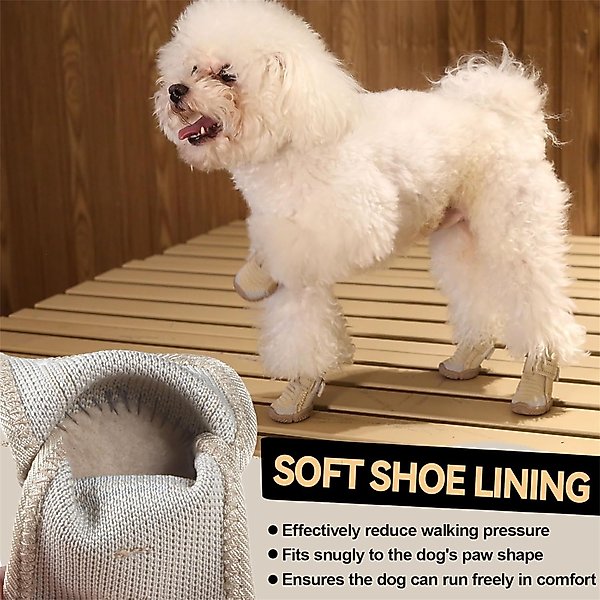 Show full view: Furmate All-Weather Dog Boots, Beige, 10 to 11-lbs slide 6 of 7
