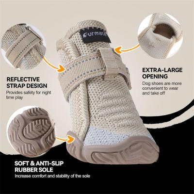 Show full view: Furmate All-Weather Dog Boots, Beige, 3-lbs slide 3 of 7