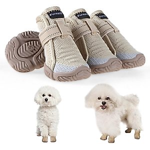 Furmate All-Weather Dog Boots, Beige, 10 to 11-lbs