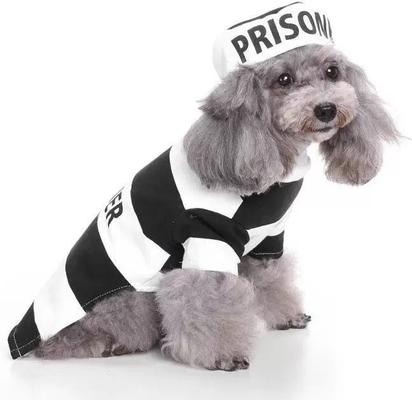 Show full view: Pet Life Striped Retro Inmate Prisoner Dog Costume Uniform, Small slide 4 of 7