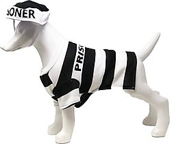 Pet Life Striped Retro Inmate Prisoner Dog Costume Uniform, Medium slide 2 of 7