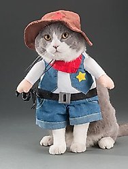 Pet Life Rodeo Bones Cowboy Dog Costume Uniform, Medium slide 2 of 6