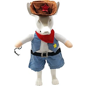 Pet Life Rodeo Bones Cowboy Dog Costume Uniform, X-Small