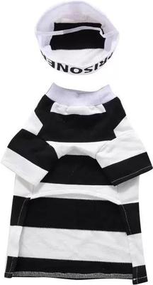 Show full view: Pet Life Striped Retro Inmate Prisoner Dog Costume Uniform, Small slide 6 of 7