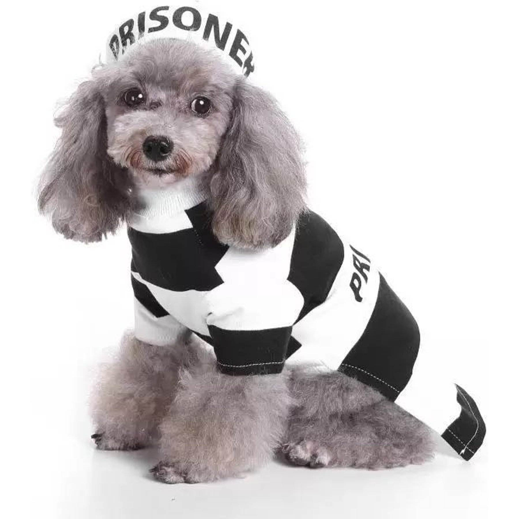 Pet Life Striped Retro Inmate Prisoner Dog Costume Uniform, X-Large