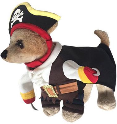 Show full view: Pet Life Captain Snuggles Pirate Dog Costume Uniform, Small slide 3 of 6