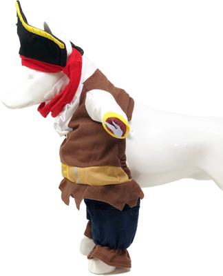 Show full view: Pet Life Captain Snuggles Pirate Dog Costume Uniform, Small slide 2 of 6