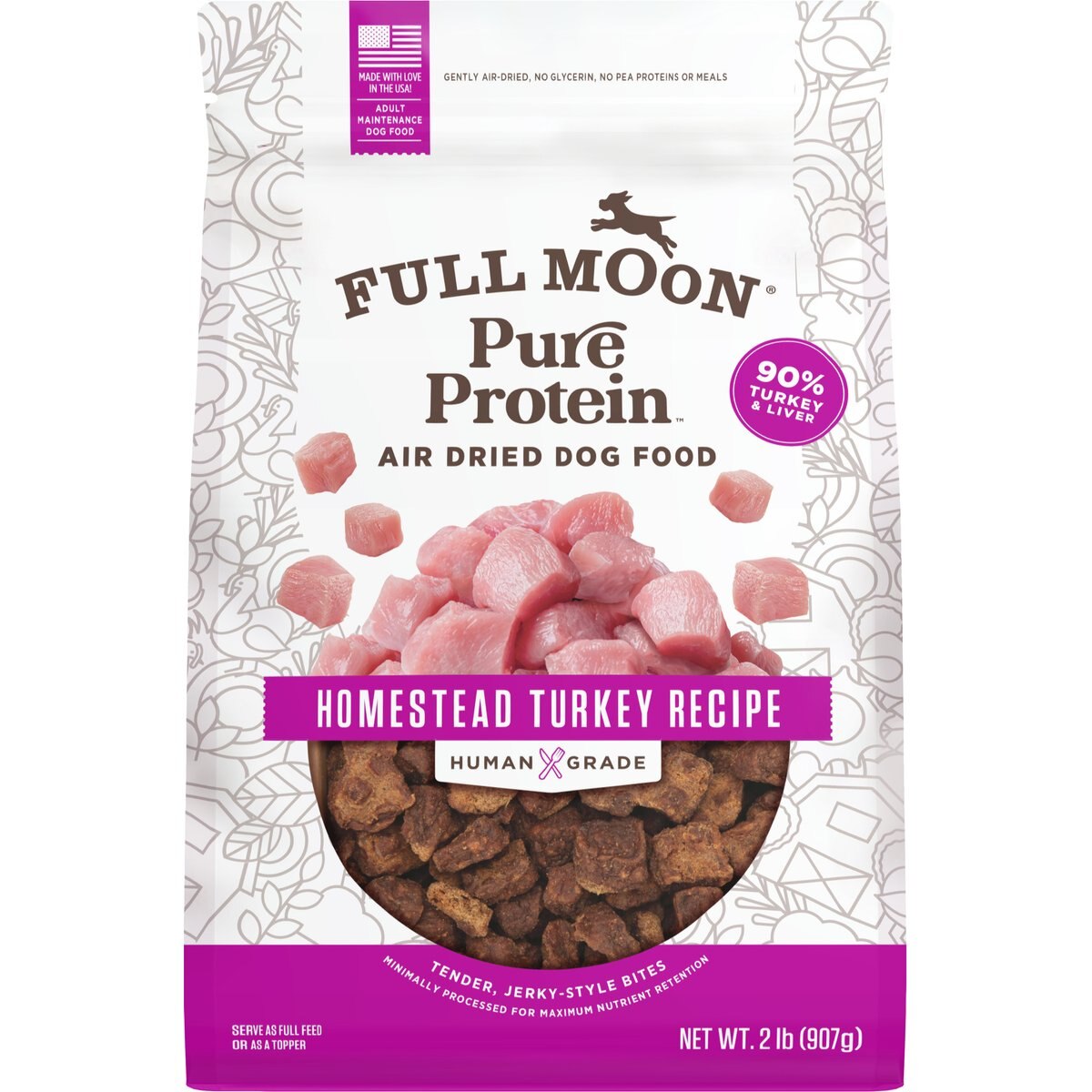 Full Moon Pure Protein Turkey Recipe Air Dried Dog Food, 32-oz bag