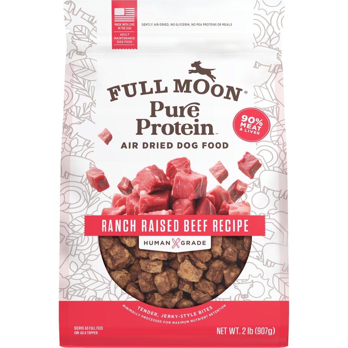 Full Moon Pure Protein Beef Recipe Air Dried Dog Food, 32-oz bag