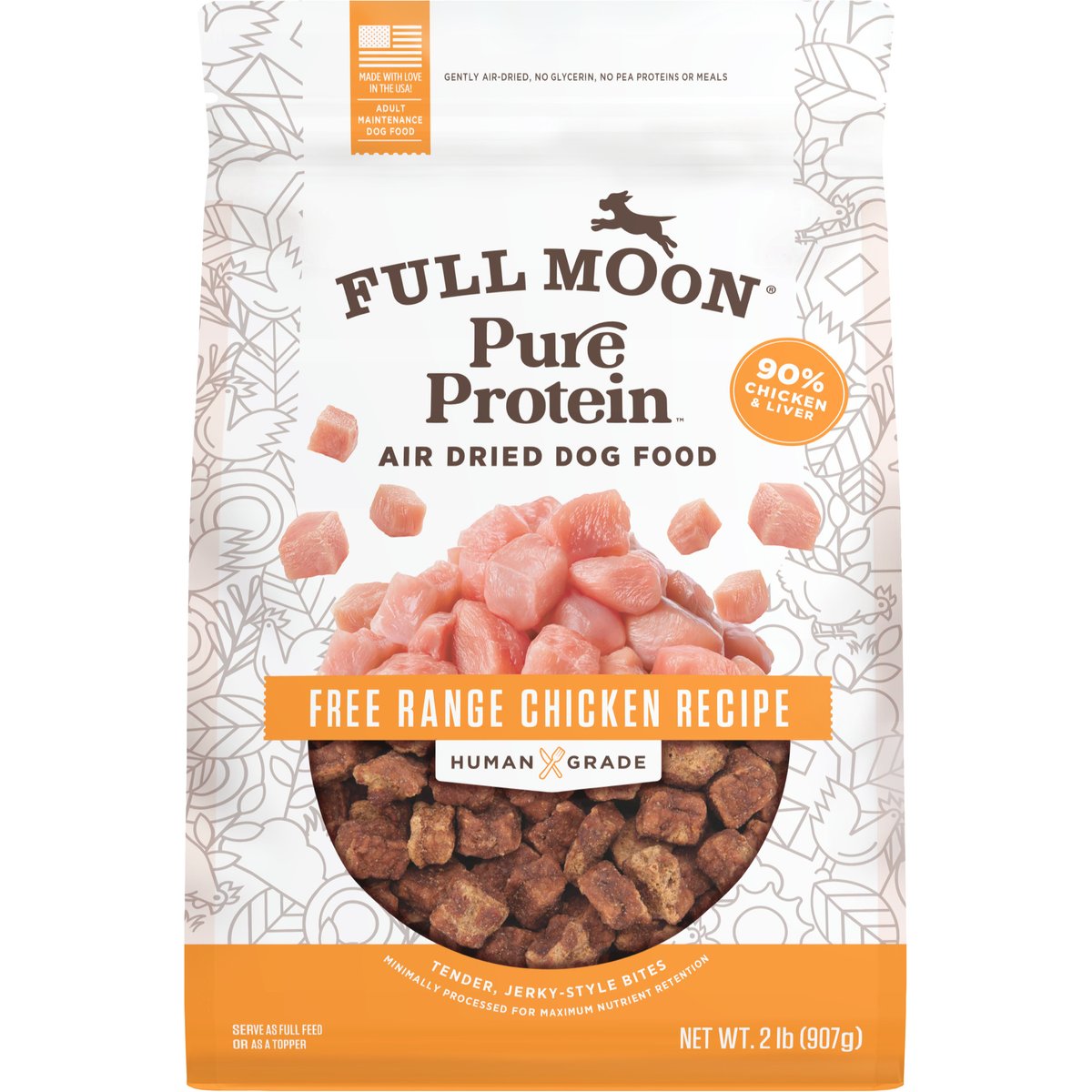 Full Moon Pure Protein Chicken Recipe Air Dried Dog Food, 32-oz bag