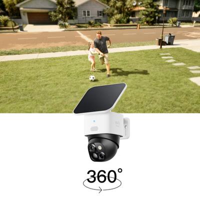 Show full view: Eufy SoloCam S340 Outdoor Solar-Powered Wi-Fi Dog Camera, White/Black slide 5 of 10