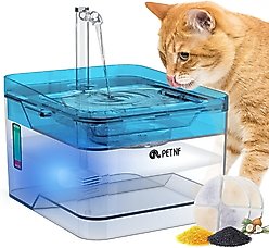 PetNF Transparent Cat Water Drinking Fountain, Blue, 3-L slide 2 of 9
