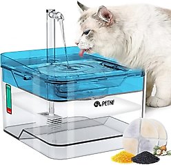 PetNF Transparent Cat Water Drinking Fountain, Blue, 3-L