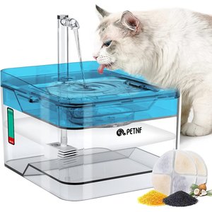 PetNF Transparent Cat Water Drinking Fountain, Blue, 3-L
