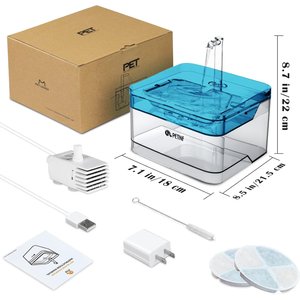 PetNF Transparent Cat Water Drinking Fountain, Blue, 3-L