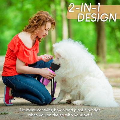 Show full view: LESOTC Portable Dog Water Bottle Dispenser, Pink, 28-oz slide 4 of 8