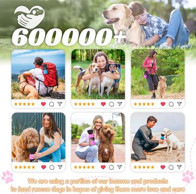 Show full view: LESOTC Portable Dog Water Bottle Dispenser, Pink, 28-oz slide 8 of 8