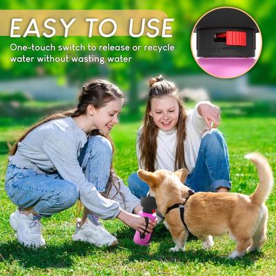 Show full view: LESOTC Portable Dog Water Bottle Dispenser, Pink, 28-oz slide 3 of 8