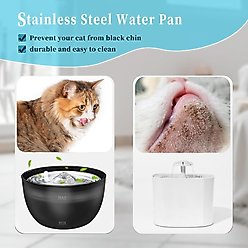PetNF Stainless Steel Cat Water Fountain, Black, 3-L slide 2 of 7