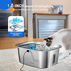 PetNF Stainless Steel Dog Water Fountain with 4 Filters, 3-gal slide 2 of 7