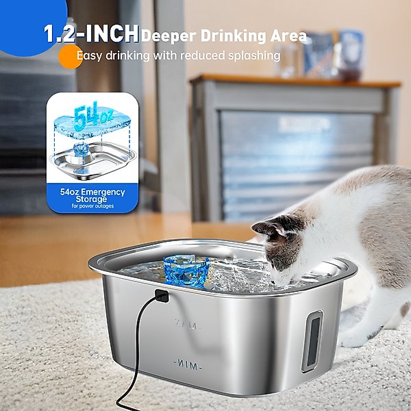 Show full view: PetNF Stainless Steel Dog Water Fountain with 4 Filters, 3-gal slide 5 of 8