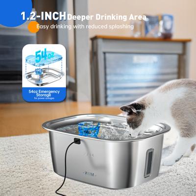 Show full view: PetNF Stainless Steel Dog Water Fountain with 4 Filters, 3-gal slide 5 of 8